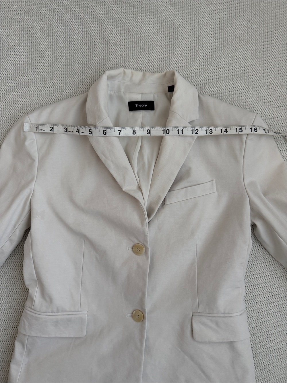 Theory Cotton Blazer Off White Size 6 - Picture 12 of 12